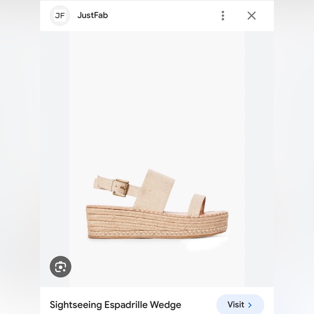 Sightseeing Espadrille Wedge- JustFab. Only worn twice!
